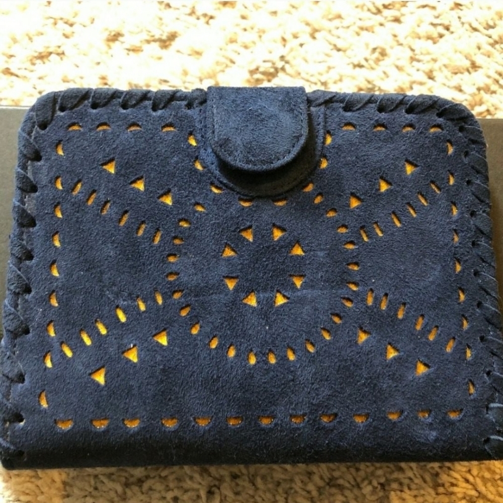 Cleobella Mexicana navy suede wallet
